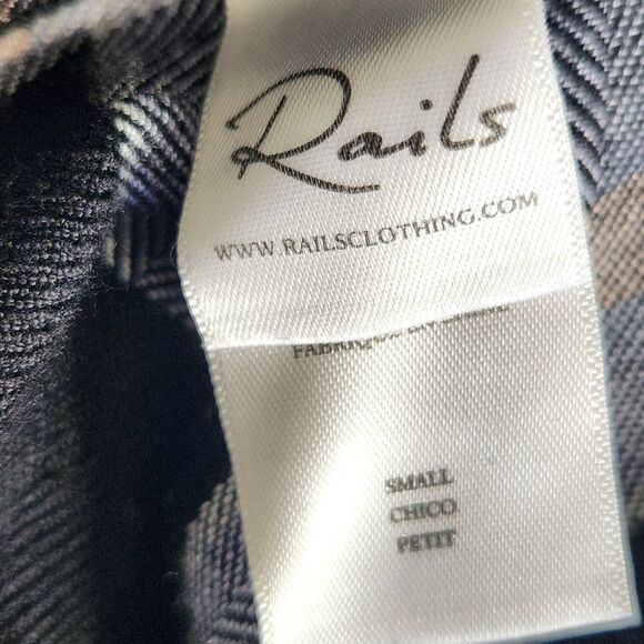 Rails Plaid Blouse Womens Size Small Hunter Onyx Periwinkle Blush soft - Picture 10 of 14